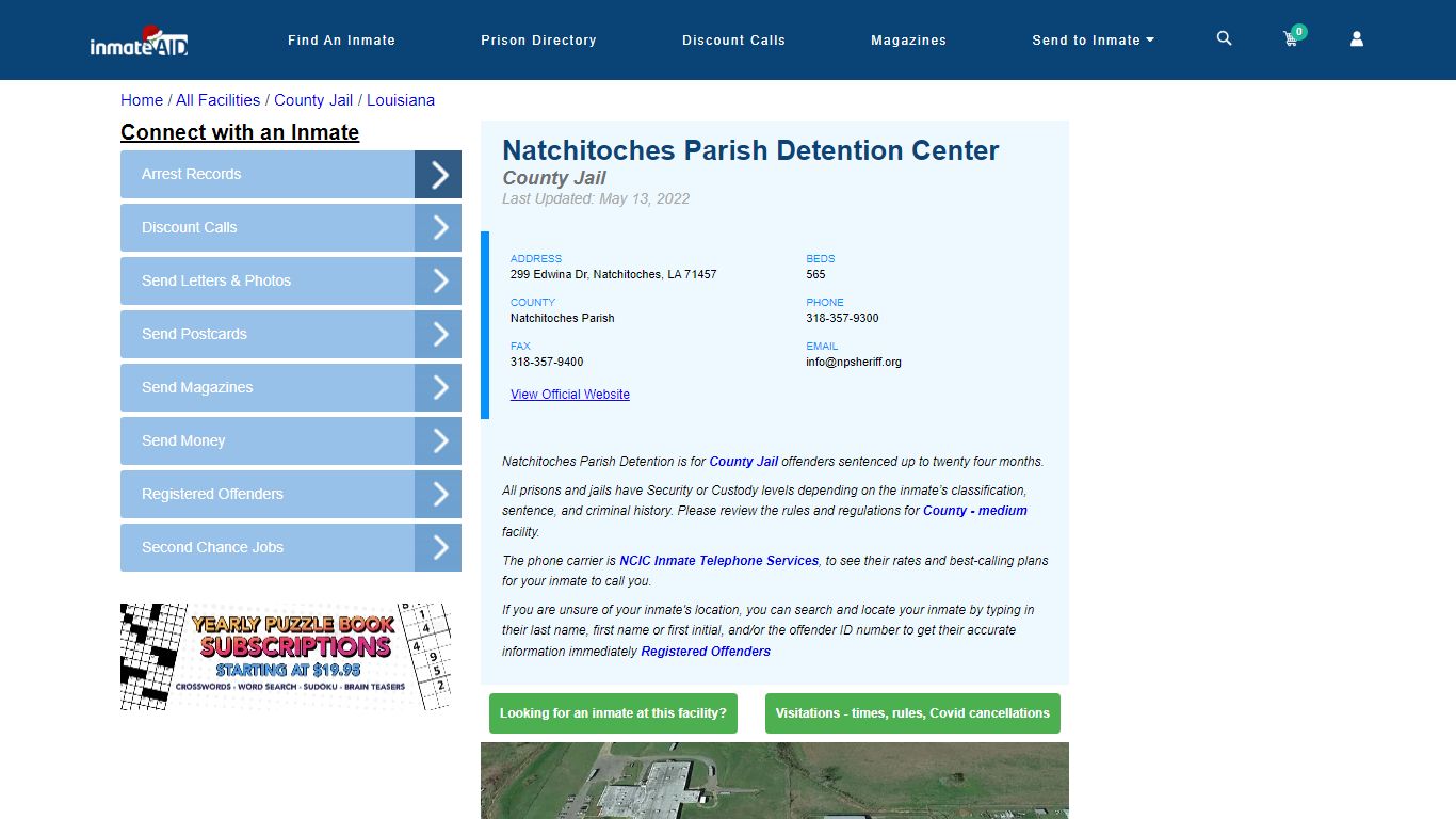 Natchitoches Parish Detention Center - Inmate Locator - Natchitoches, LA